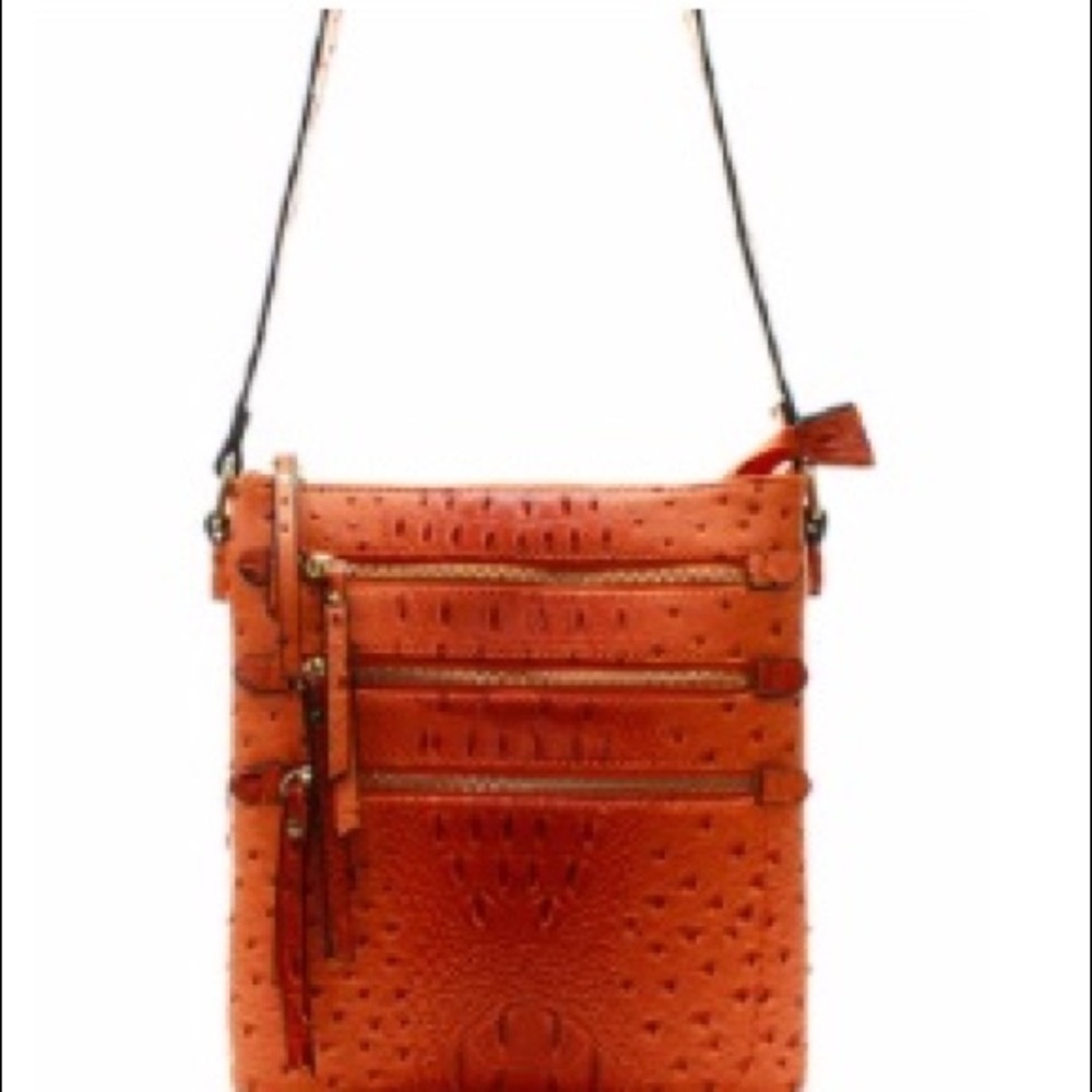 Faux Ostrich Crossbody
